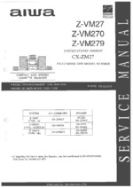 AIWA Z-VM27/Z-VM270/Z-VM279 OEM Service