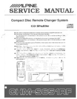 ALPINE CHM-S651RF Service Guide