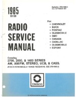 DELCO 1985 RADIO SERVICE MANUAL OEM Service