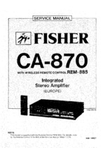 Fisher CA870 OEM Service