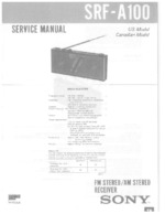 SONY SRF-A100 OEM Service