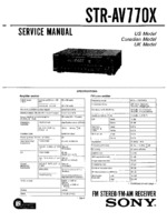 SONY STR-AV770X OEM Service