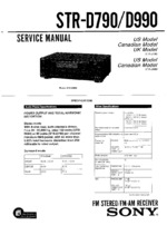 SONY STR-D990 OEM Service